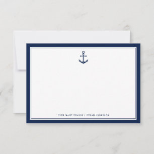 De Correspondance Thème Nautique   Ancre   Carte pour notes Office p
