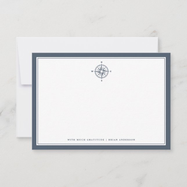 De Correspondance Thème Nautique | Carte pour notes d'ardoise Rose C (Devant)