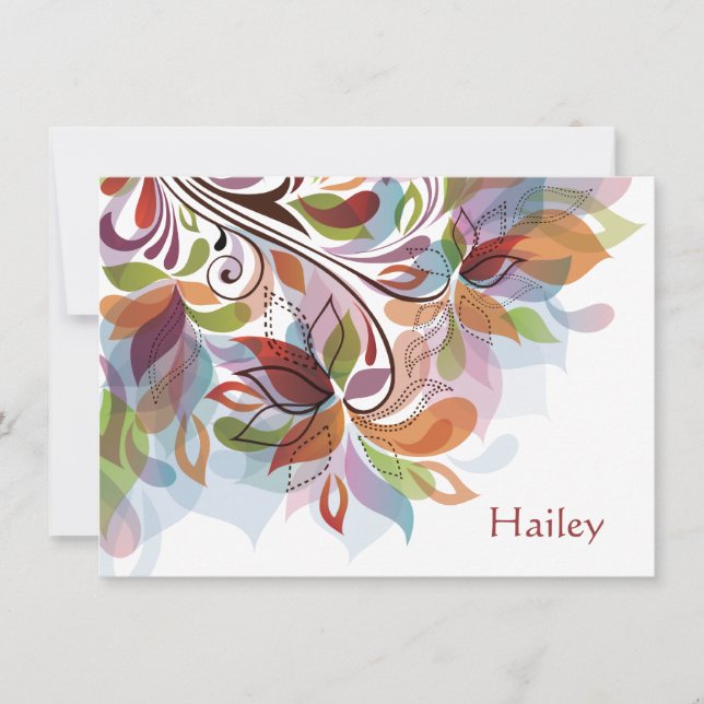 De Correspondance Tropical Rainbow Personnalisé Carte pour notes pap (Devant)