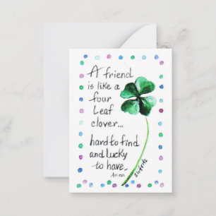 De Correspondance Un ami est comme une carte d'art à quatre feuilles