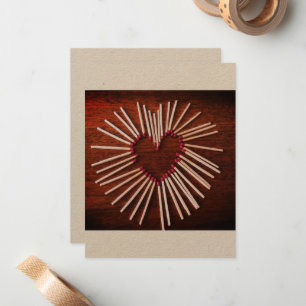 De Correspondance Valentine, Rustique, cœur fait main, Carte à plat