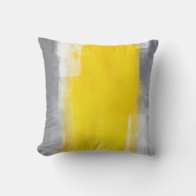 De "costume coussin gris et jaune" d'art abstrait (Recto)