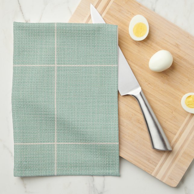De Cuisine Fenêtre Rustique moderne Linge Plaid Turquoise cla (Quart Plié)