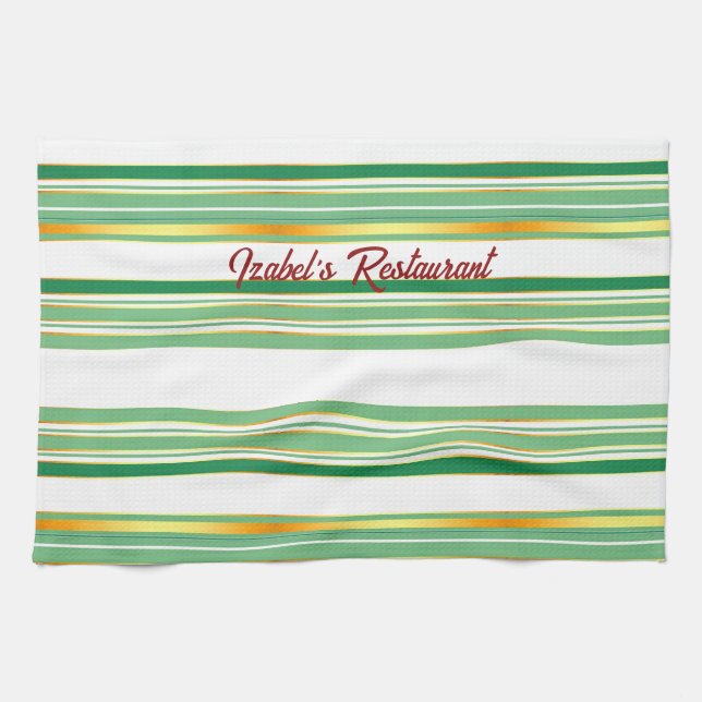 De Cuisine Linge Luxe Populaire Green Gold Texture Collection (Horizontal)