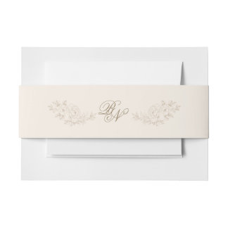 De Faire-part Bandeau floral marron classique pour invitation