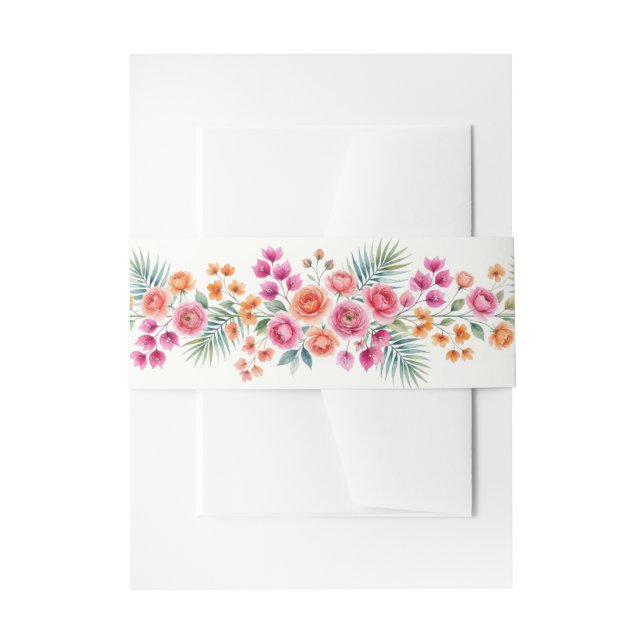 De Faire-part Bougainvillea en Fleurs Bandeau (Devant example)