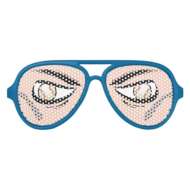 De Fête Aviateur Lunettes Avec Les Yeux Drôle Du Baseball (Devant)