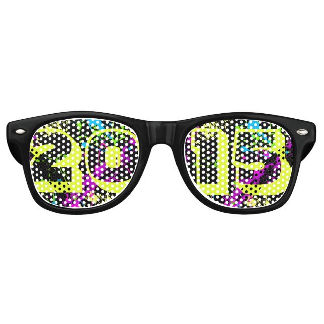 De Fête Retro Joyeux Nouvel An 2015 Neon Paint Splash Lunettes d (Devant)