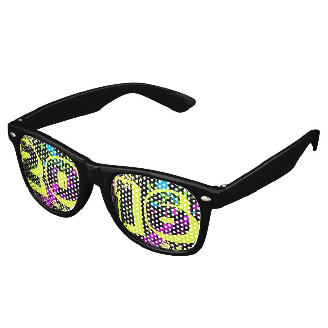 De Fête Retro Joyeux Nouvel An 2016 Neon Paint Splash Lunettes d (Angulaire)