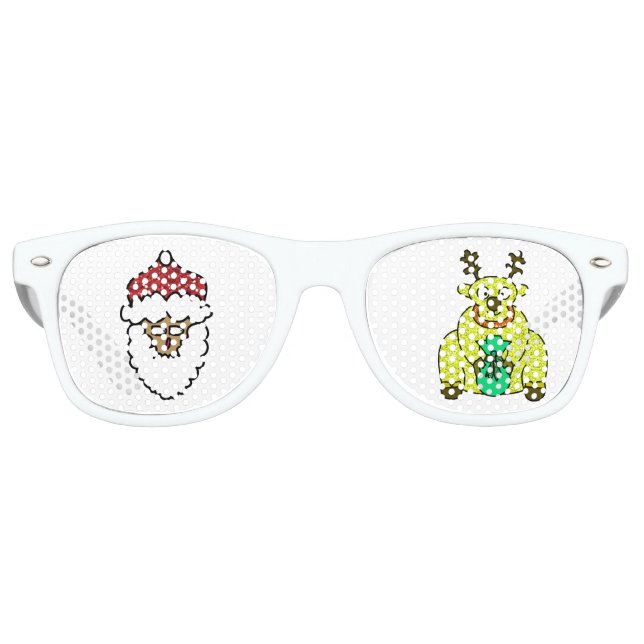 De Fête Retro Lunettes d'yeux du Père Noël Reindeer (Devant)