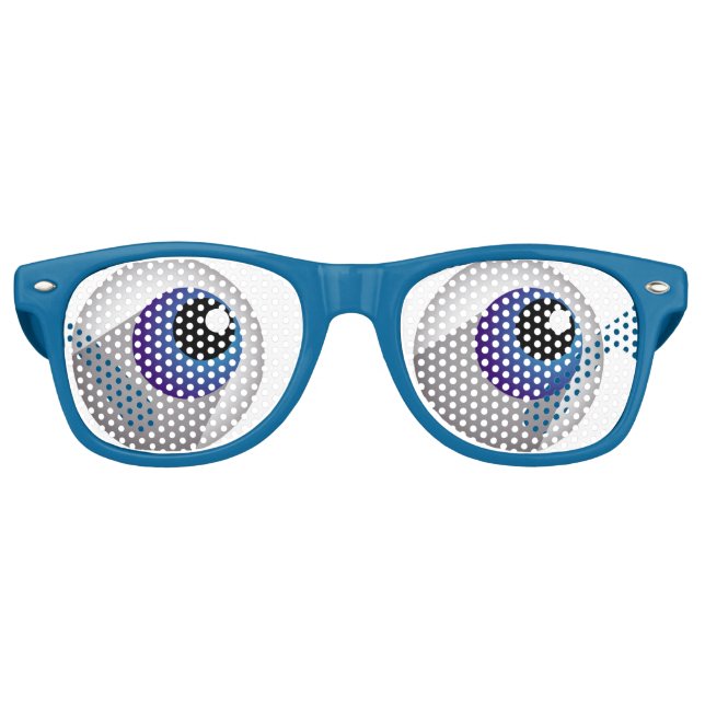 De Fête Retro Lunettes Yeux Bleus (Devant)