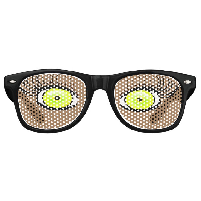 De Fête Retro Yellow Animal Eyes Lunettes (Devant)