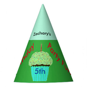 De Fètes Chapeaux d'anniversaire personnalisés Cupcake Vert