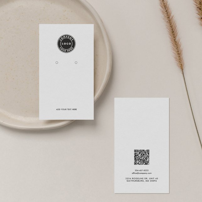 De Fidélité Ajouter un logo d'entreprise et une carte d'affich (Business Logo and QR Code Earring Display Card)