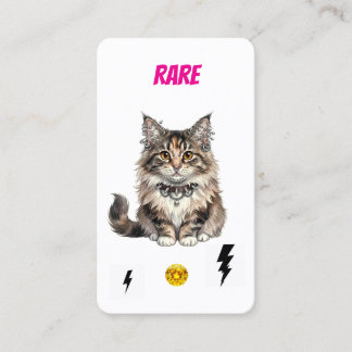 De Fidélité Carte à collectionner rare Punk Cat Maine Coon