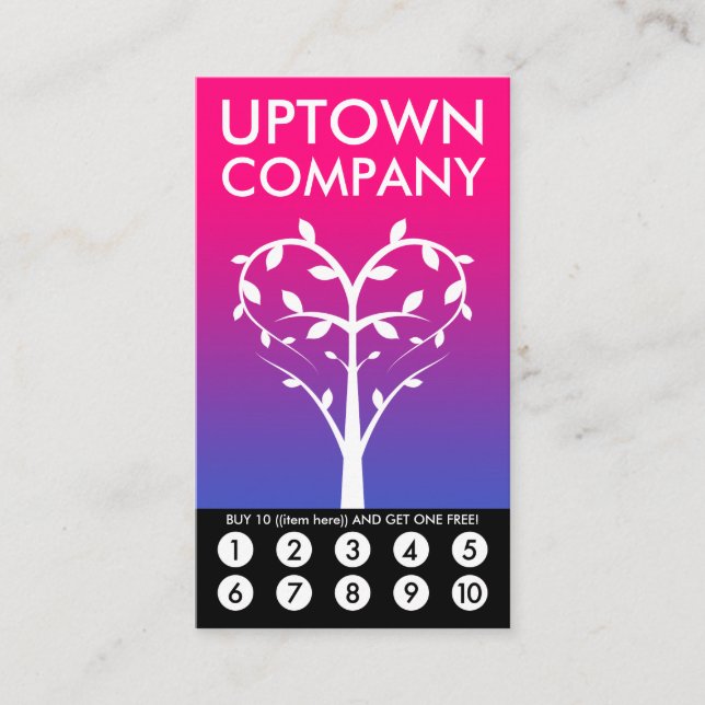 De Fidélité Carte Arbre Coeur Loyauté Punch (Devant)