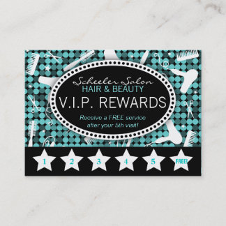 De Fidélité Carte Cool Turquoise Glam Custom Salon Loyalty Pun