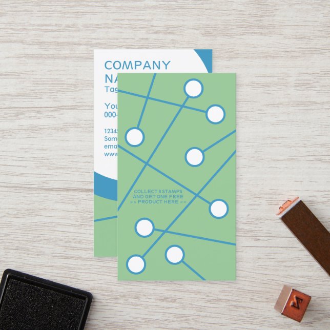 De Fidélité carte d'acheteur vert fréquent frigo (Devant/Arrière en situation)