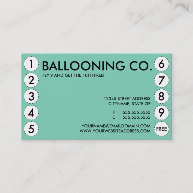 De Fidélité carte perforée montante en ballon (Devant)