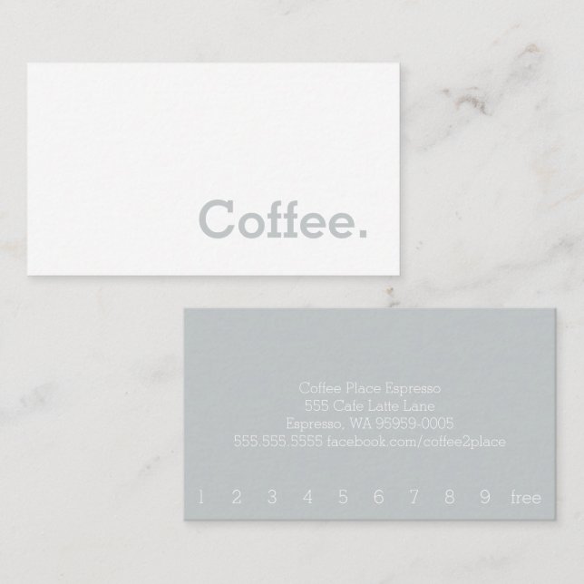 De Fidélité Carte Punch café Loyalty Flannel gris clair (Devant / Derrière)