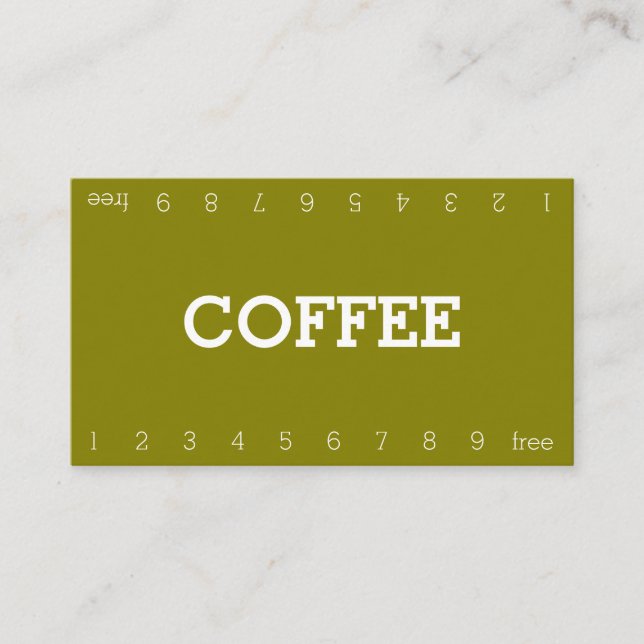 De Fidélité Carte Punch Café Loyauté Double Numéro Simple (Devant)
