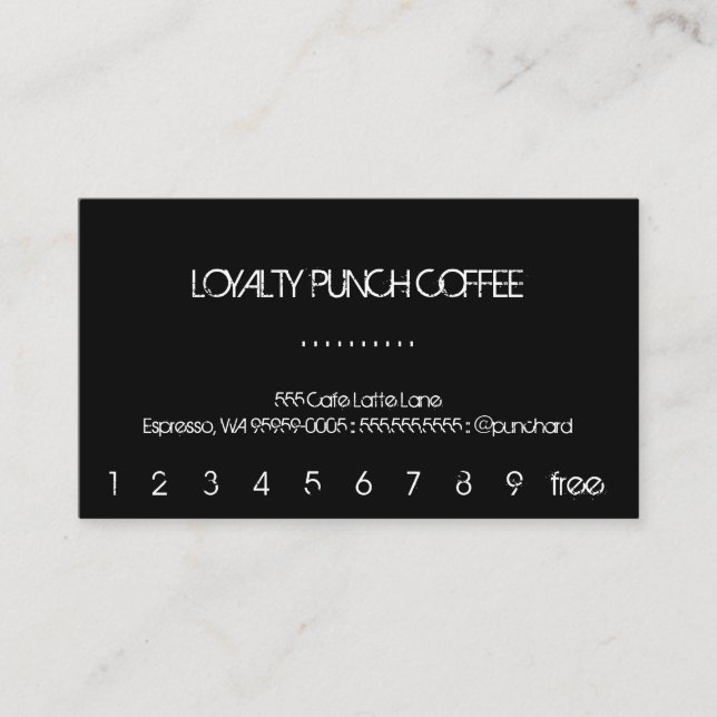 De Fidélité Carte Punch Café Noir Loyauté (Devant)