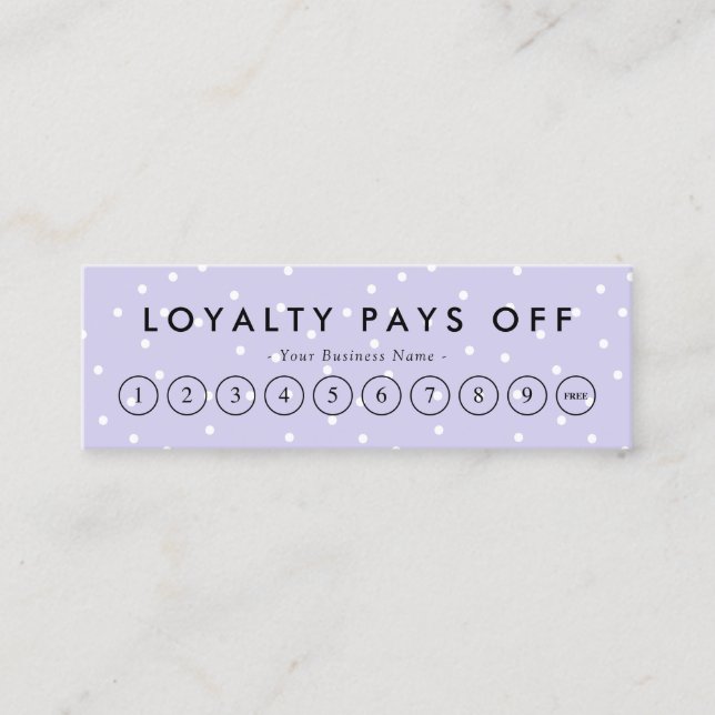 De Fidélité Carte Punch Loyalty Dots Noir & Violet (Devant)