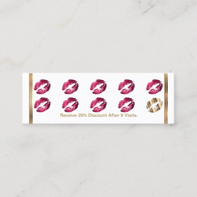 De Fidélité Carte Punch Loyalty - Parties scintillant Rose Cha (Devant)