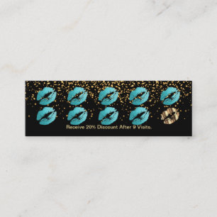 De Fidélité Carte Punch Loyalty - Parties scintillant Turquois