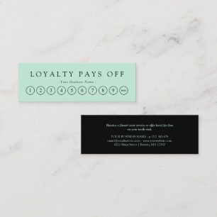 De Fidélité Carte Punch minimaliste Black & Mint Loyalty