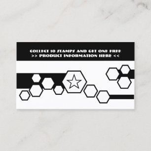 De Fidélité carte punch nid d'abeilles noir et blanc