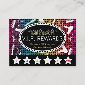 De Fidélité Carte Rainbow Glam Custom Salon Loyalty Puncard
