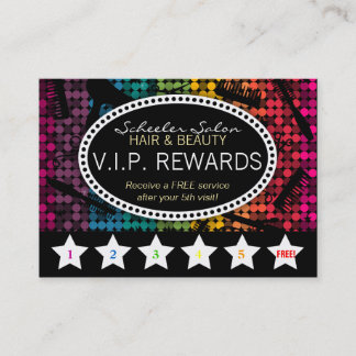 De Fidélité Carte Rainbow Glam Custom Salon Loyalty Puncard