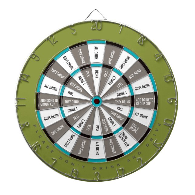 De Fléchettes Jeu à boire en vert, gris et bleu Turquoise (Devant)