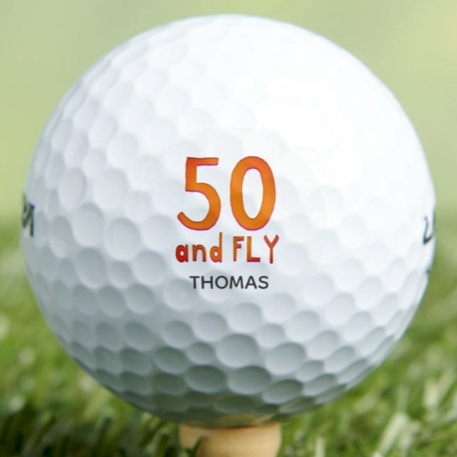De Golf Cool 50e anniversaire simple rouge orange balles d (Créateur téléchargé)