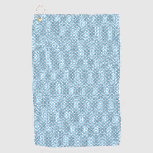 De Golf Deux vues d'une serviette bleu clair avec un motif (Devant)