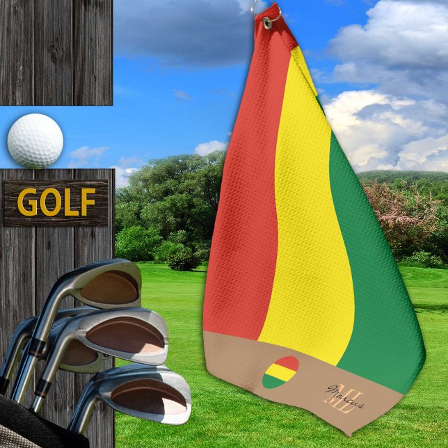 De Golf Drapeau bolivien & Bolivie monogrammed / serviette (Créateur téléchargé)