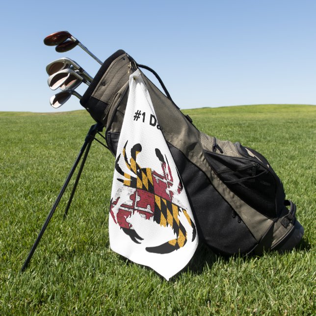 De Golf Drapeau Maryland personnalisé Crabe bleu serviette (Vert)