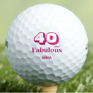 De Golf Fête moderne 40e anniversaire rose simple balles d