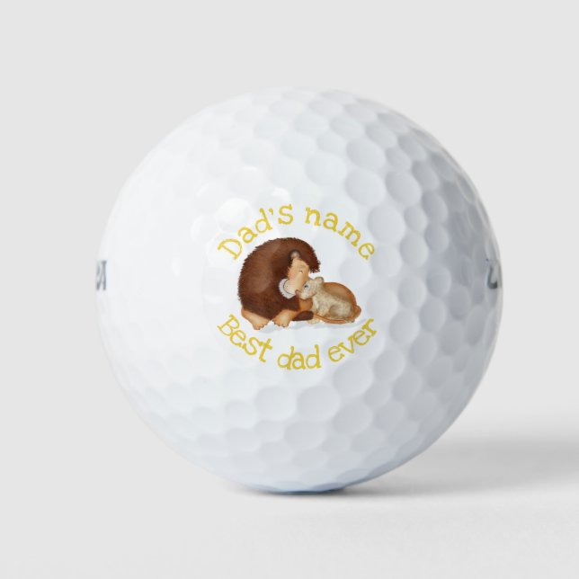 De Golf Lion mignon et petit "Meilleur papa jamais" balles (Devant)