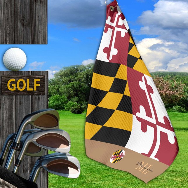 De Golf Maryland flag & Maryland monogrammed / serviette d (Créateur téléchargé)