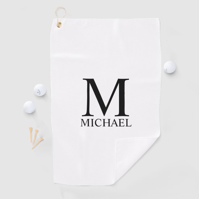 De Golf Monogramme classique personnalisé et nom serviette (En situation)