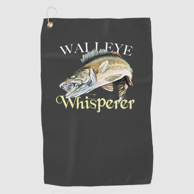 De Golf Walleye Whisperer Dark Fishing Serviette (Devant)