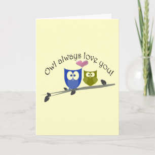 De hibou amour toujours vous ! Carte de voeux de