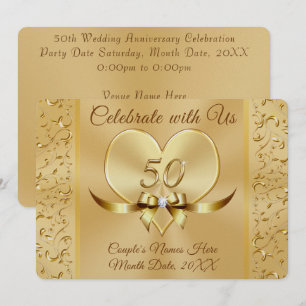 De jolies invitations pour les 50 ans de mariage d