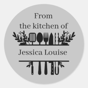 De la cuisine de ajouter nom Classic Round Sticker