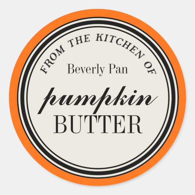 "De la cuisine de" Cercle Étiquette Modèle (Devant)