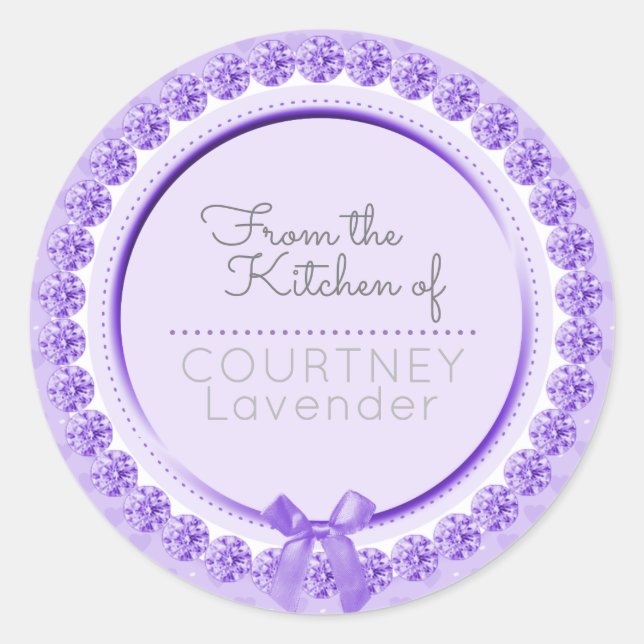De la cuisine de nom Étiquette violet gris (Devant)