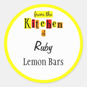 De la cuisine des autocollants Jaune rétro personn