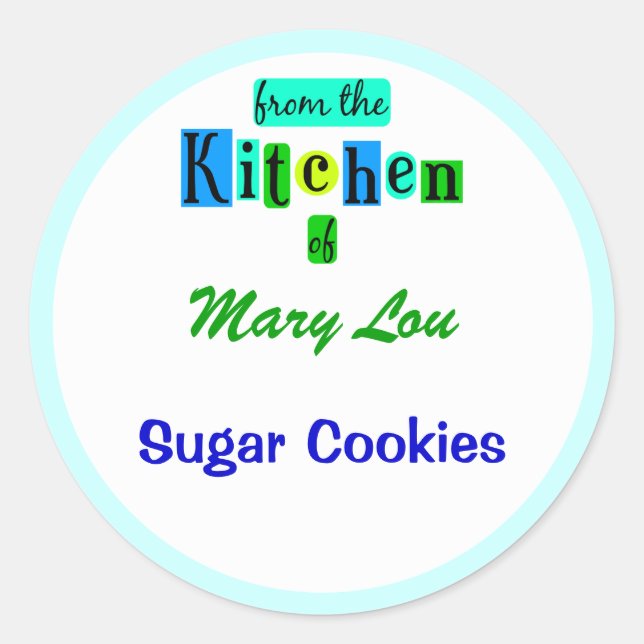 De la cuisine des Stickers Vert Bleu Rétro (Devant)